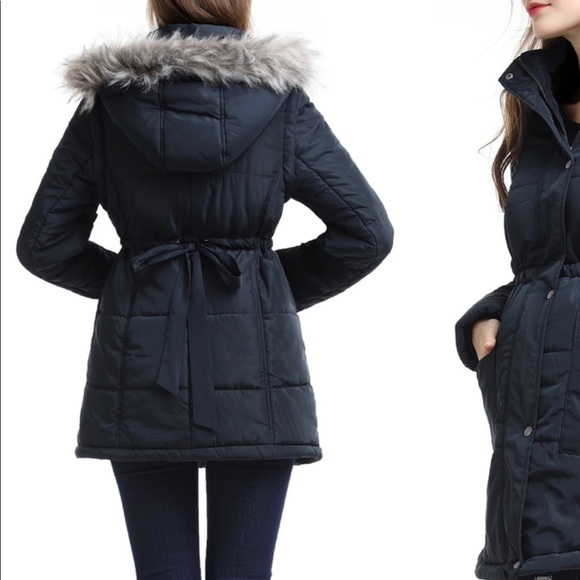 🥰SOLD🥰 2-1 hooded maternity coat - dark blue - Picture 3 of 3